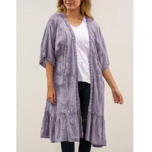 NWT Kyla Seo Caite Misha Embroidered Kimono Size Small Oversized Wisteria